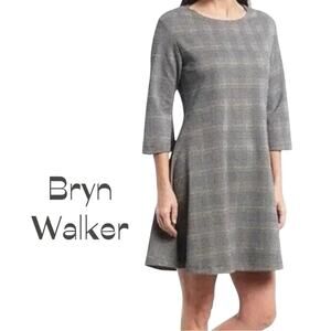Bryn Walker Black Yellow Plaid Dress NWT Size M